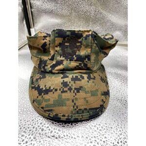 USMC Marine Corps Utility Cap Mens Small MARPAT Woodland Digital Camo 8 Point